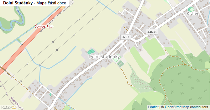 Dolní Studénky - mapa části obce