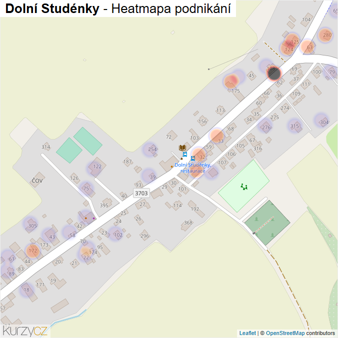 Mapa Dolní Studénky - Firmy v části obce.