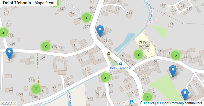 Dolní Třebonín - mapa firem
