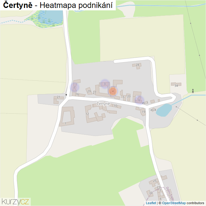 Mapa Čertyně - Firmy v části obce.