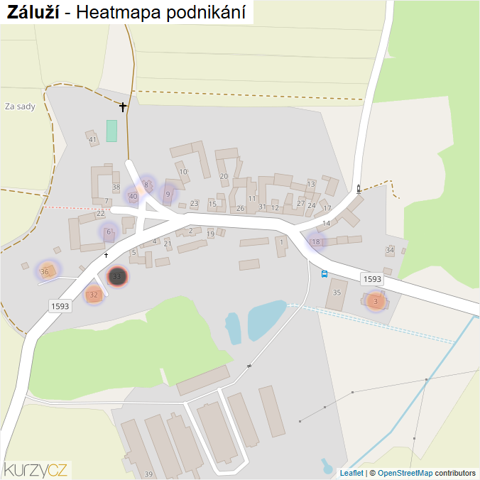 Mapa Záluží - Firmy v části obce.