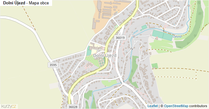 Dolní Újezd - mapa obce