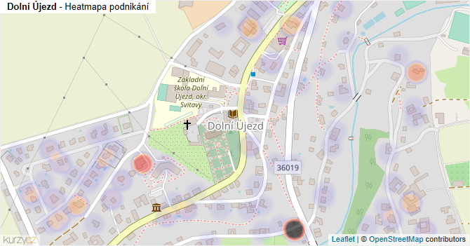 Dolní Újezd - mapa podnikání