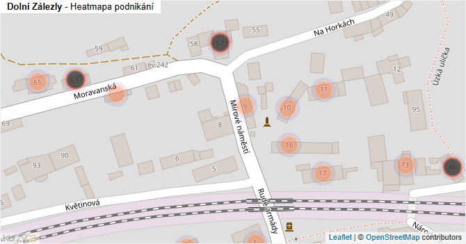 Dolní Zálezly - mapa podnikání
