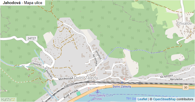 Jahodová - mapa ulice