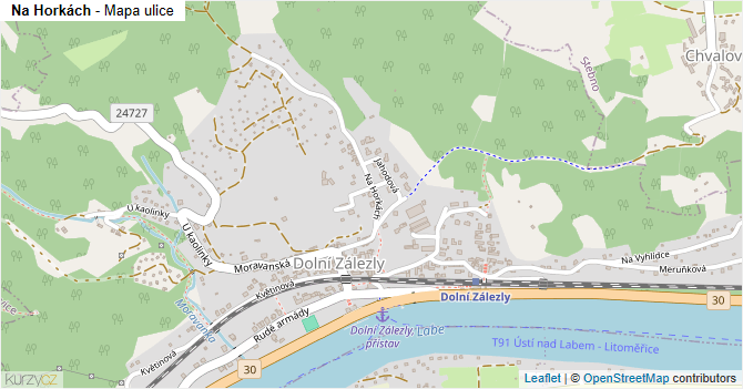 Na Horkách - mapa ulice