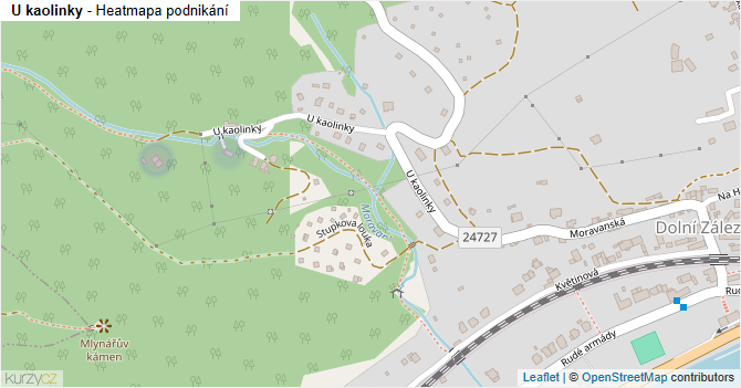 U kaolinky - mapa podnikání