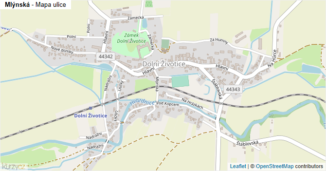 Mlýnská - mapa ulice