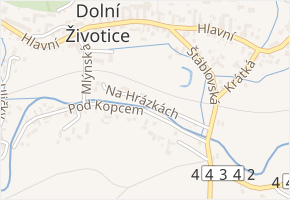 Na Hrázkách v obci Dolní Životice - mapa ulice