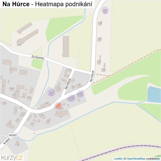 Mapa Na Hůrce - Firmy v ulici.