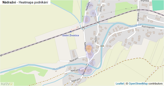 Nádražní - mapa podnikání