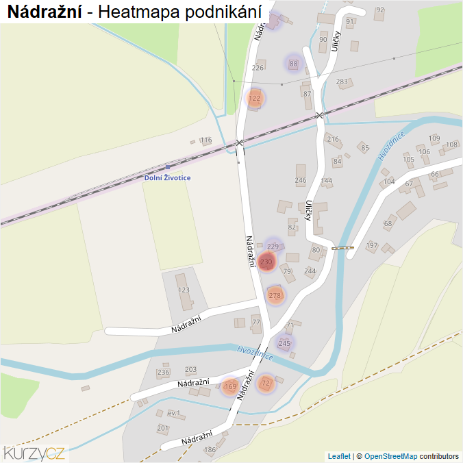 Mapa Nádražní - Firmy v ulici.