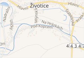 Pod Kopcem v obci Dolní Životice - mapa ulice
