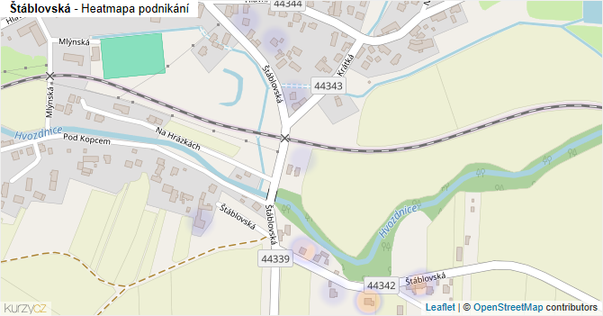 Štáblovská - mapa podnikání