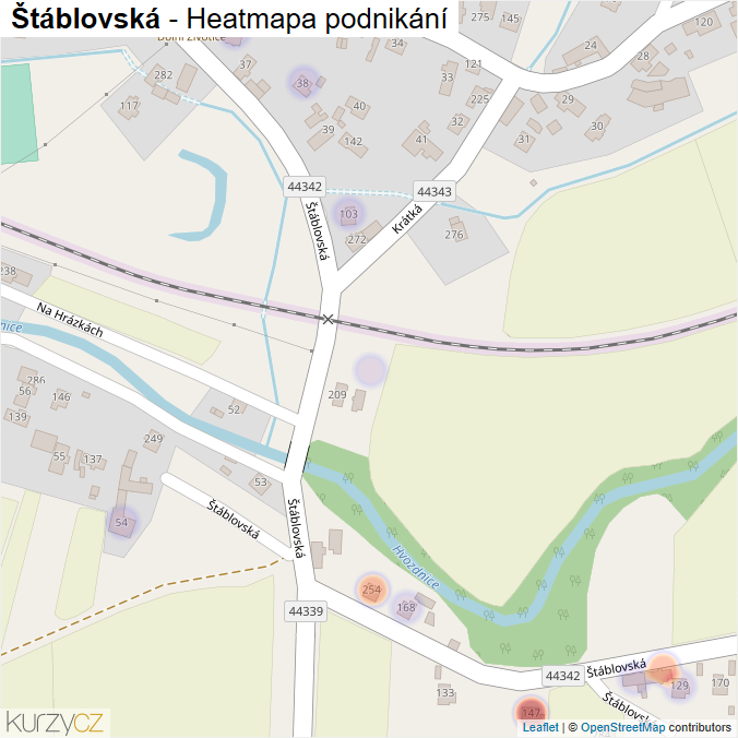 Mapa Štáblovská - Firmy v ulici.