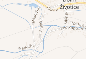 Uličky v obci Dolní Životice - mapa ulice