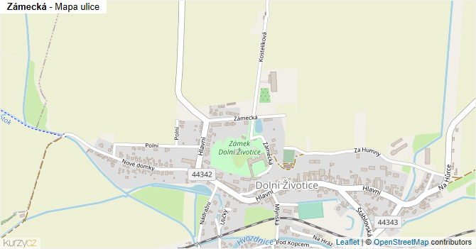 Zámecká - mapa ulice