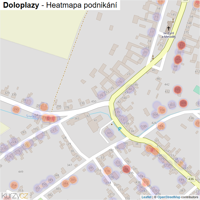 Mapa Doloplazy - Firmy v části obce.