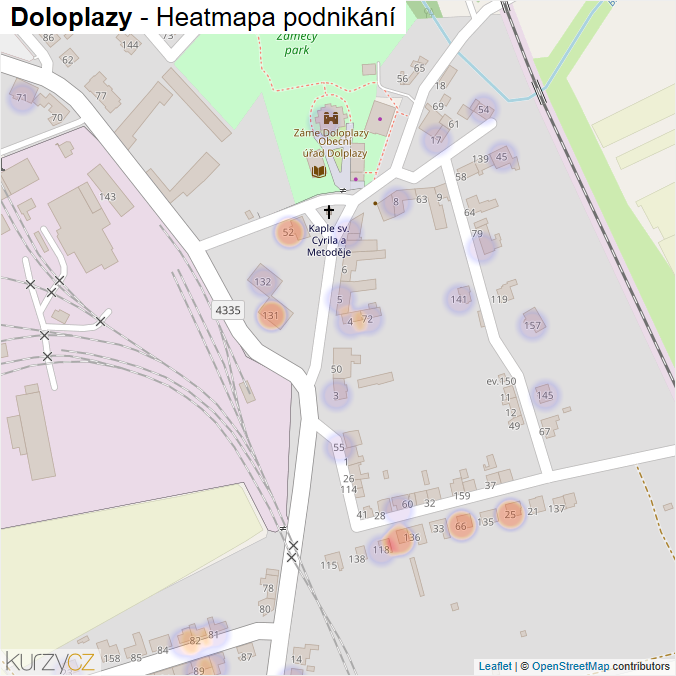 Mapa Doloplazy - Firmy v části obce.