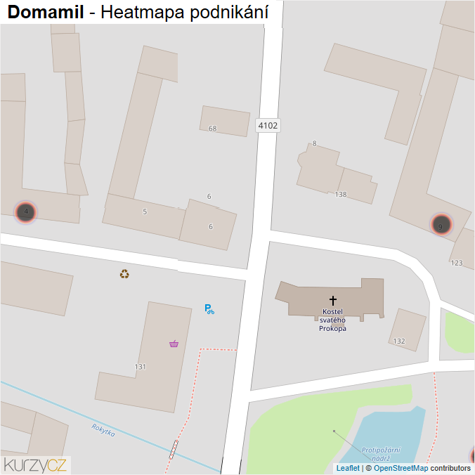 Mapa Domamil - Firmy v obci.