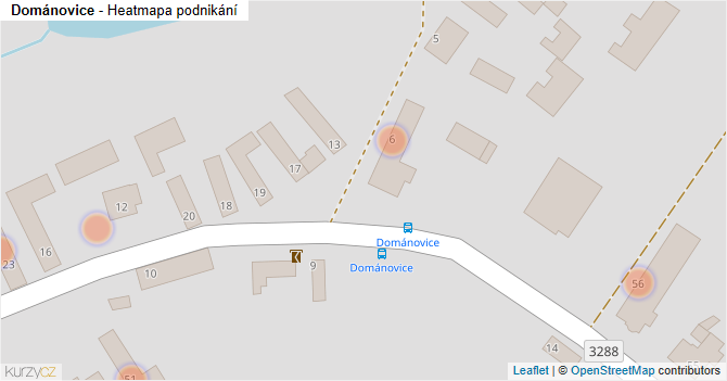 Dománovice - mapa podnikání