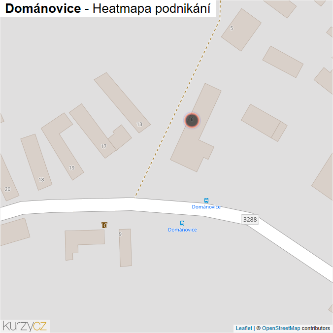 Mapa Dománovice - Firmy v obci.
