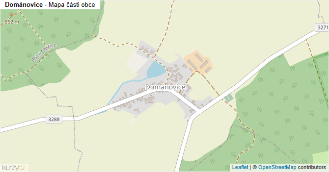 Dománovice - mapa části obce