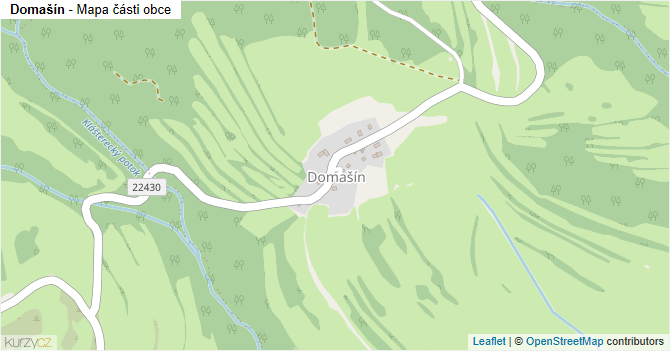 Domašín - mapa části obce