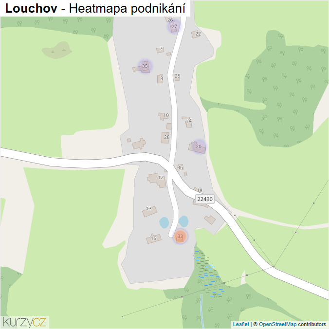 Mapa Louchov - Firmy v části obce.