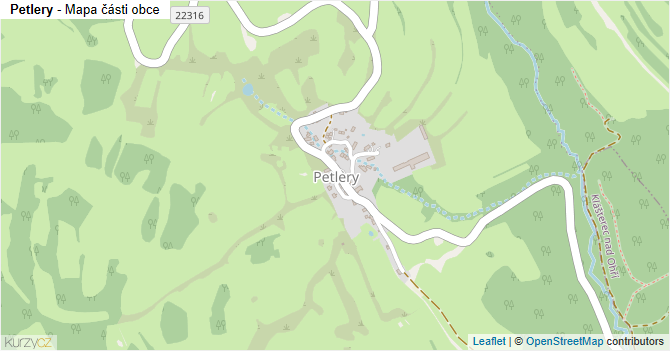 Petlery - mapa části obce