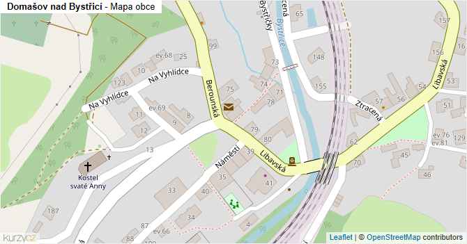 Domašov nad Bystřicí - mapa obce