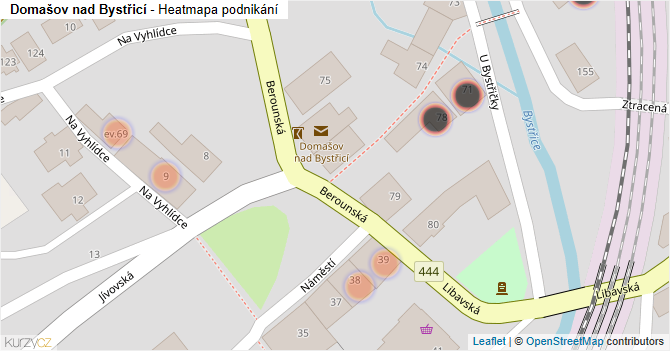 Domašov nad Bystřicí - mapa podnikání