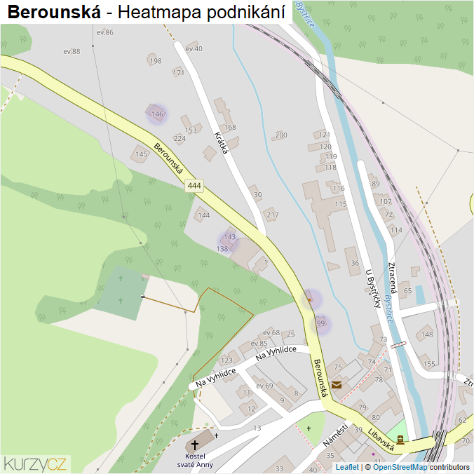 Mapa Berounská - Firmy v ulici.
