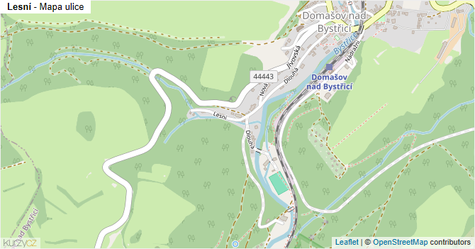 Lesní - mapa ulice