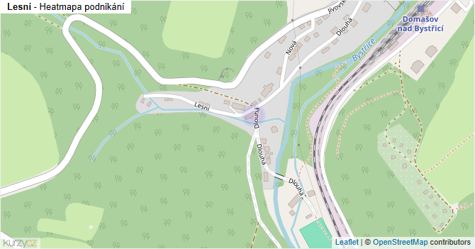 Lesní - mapa podnikání