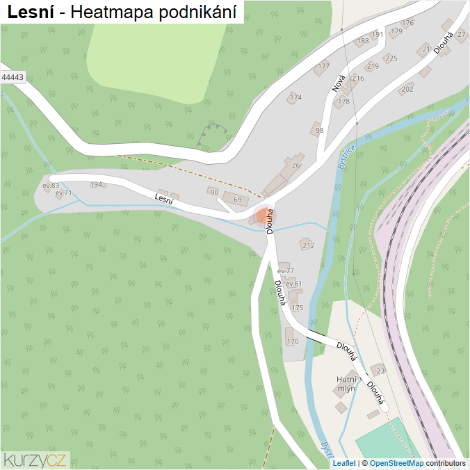 Mapa Lesní - Firmy v ulici.