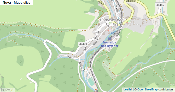 Nová - mapa ulice