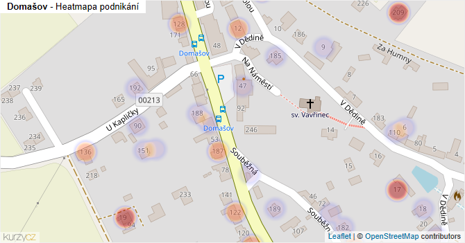 Domašov - mapa podnikání