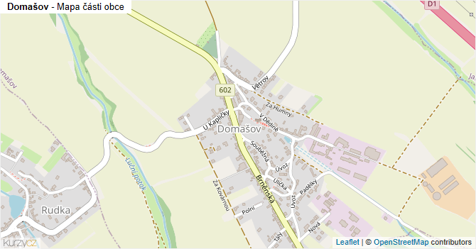 Domašov - mapa části obce