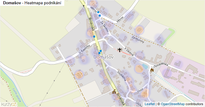 Domašov - mapa podnikání