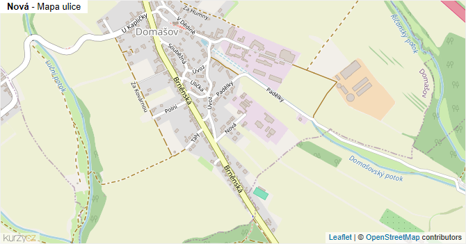 Nová - mapa ulice
