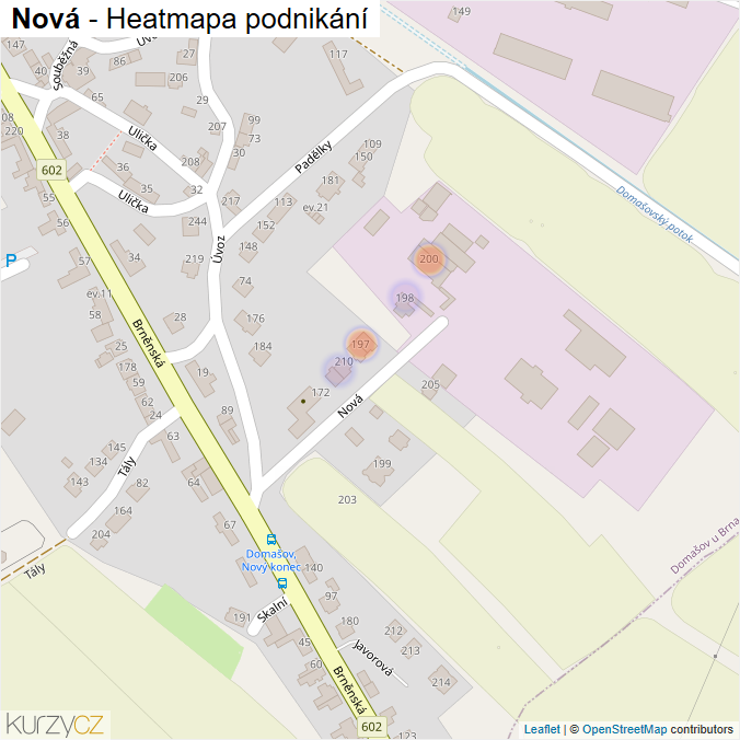 Mapa Nová - Firmy v ulici.