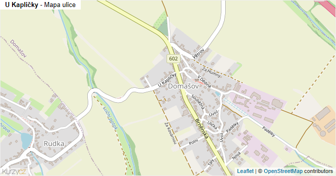 U Kapličky - mapa ulice