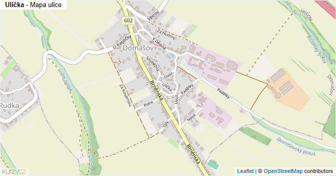 Ulička - mapa ulice