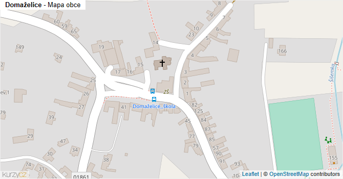 Domaželice - mapa obce