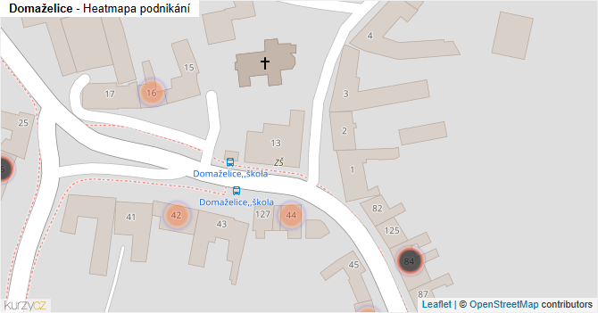 Domaželice - mapa podnikání
