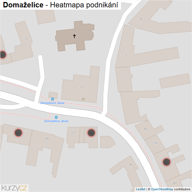Mapa Domaželice - Firmy v obci.