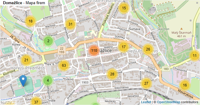 Domažlice - mapa firem