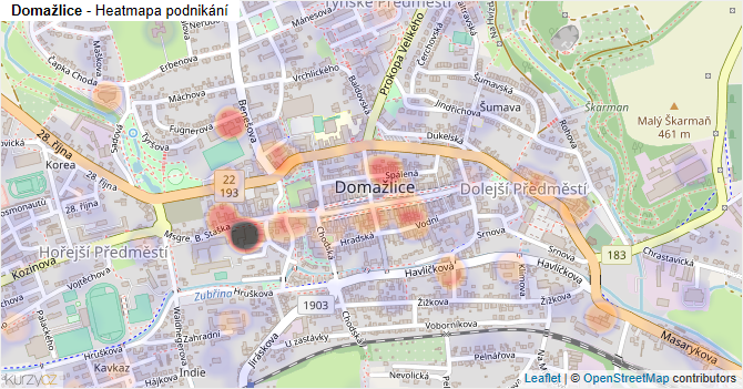 Domažlice - mapa podnikání