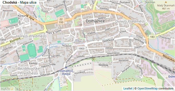Chodská - mapa ulice